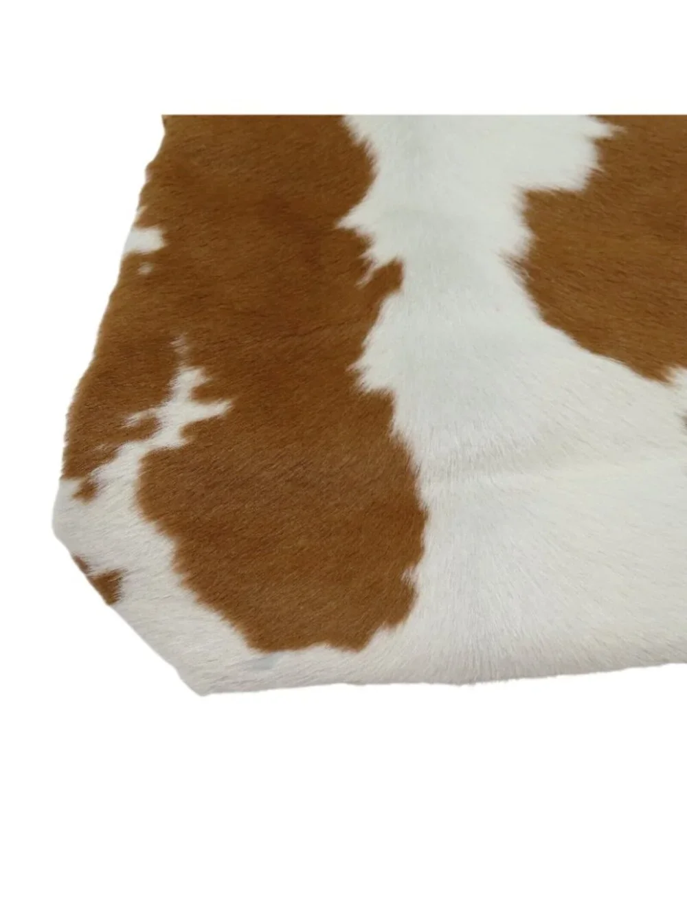 Nine West Tan Leather Brown White Cow Animal Hair Print Satchel Bucket Bag Purse
